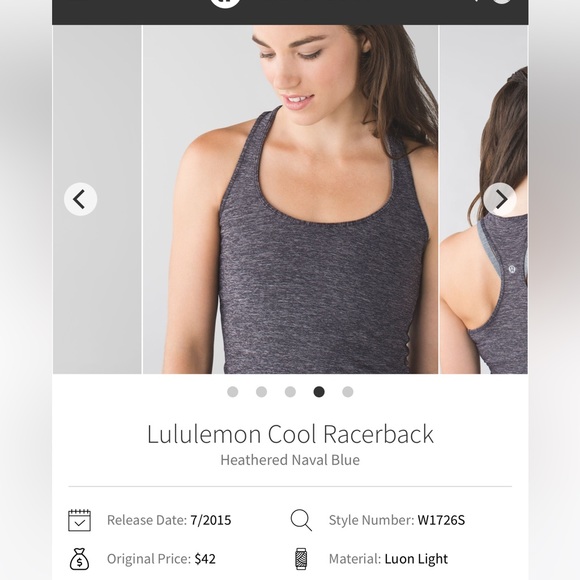 lululemon athletica Tops - Lululemon cool racerback heathered naval blue size 8